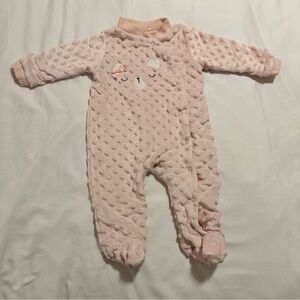 Kyle & Deena Cozy Pink Textured Kids Footies 3-6M